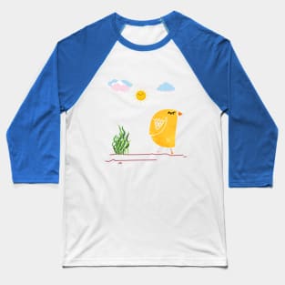 yellow bird and sun cute art Baseball T-Shirt